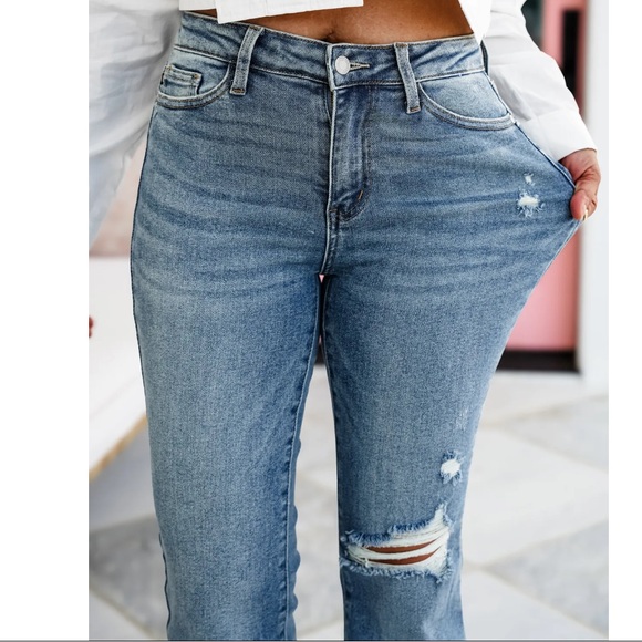 🛤️Raw Hem Bootcut Jeans - Picture 4 of 5